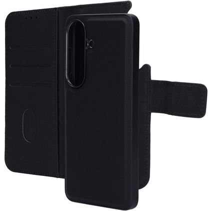 Mobiparts Housse Samsung Galaxy S26 Etui avec Coque Détachable en Cuir Véritable Porte-Monnaie - Noir