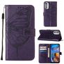 Mobigear Butterfly Housse Motorola Moto E32s Etui Porte-Monnaie - Violet