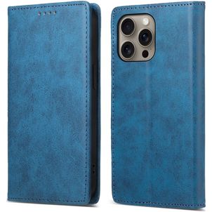 Mobigear Wallet Housse iPhone 16 Pro Max Etui Porte-Monnaie - Bleu