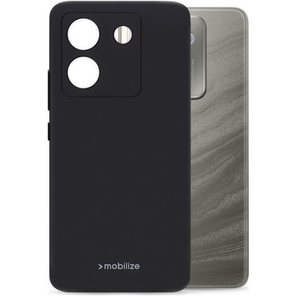 Mobilize Rubber Gelly Coque POCO M7 Pro Coque arrière en TPU Souple - Noir