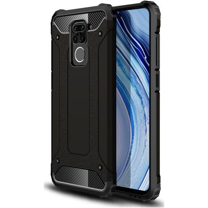 Mobigear Outdoor Coque Xiaomi Redmi Note 9 Coque arrière Rigide Anti-Chocs - Noir