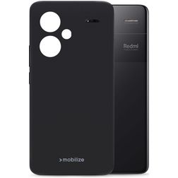 Mobilize Rubber Gelly Coque Xiaomi Redmi Note 13 Pro Plus Coque arrière en TPU Souple - Noir