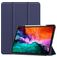 Mobigear Tri-Fold Gel Coque iPad Pro 12.9 Pouces (2022) Etui en TPU,Similicuir + Porte-crayon - Bleu