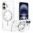 Mobigear Frosted Mag Coque iPhone 17 MagSafe Coque arrière Rigide avec Support Amovible - Argent
