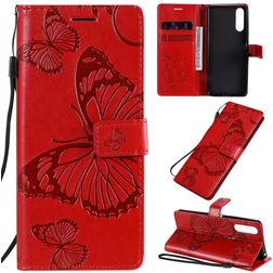 Mobigear Butterfly Housse Sony Xperia 10 II Etui Porte-Monnaie - Rouge