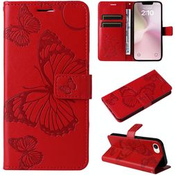 Mobigear Butterfly Housse iPhone 17e Etui Porte-Monnaie - Rouge