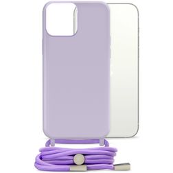 Mobilize Lanyard Gelly iPhone 13 Mini Coque avec cordon en TPU Souple - Pastel Purple