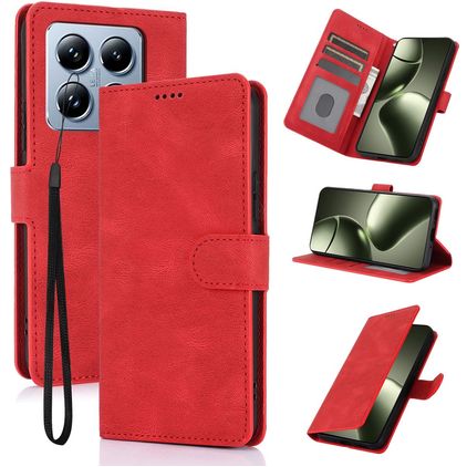Mobigear Wallet Housse Xiaomi 14T Pro Etui Porte-Monnaie - Rouge
