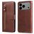 Mobigear Zipper Housse iPhone 17 Pro Max Etui Porte-Monnaie - Marron