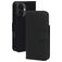 Mobiparts iPhone 16 MagSafe Coque Cuir véritable Étui 2en1 avec coque amovible Portefeuille - Noir