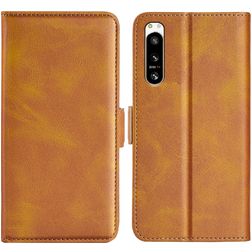 Mobigear Slim Magnet Housse Sony Xperia 5 IV Etui Porte-Monnaie - Cognac
