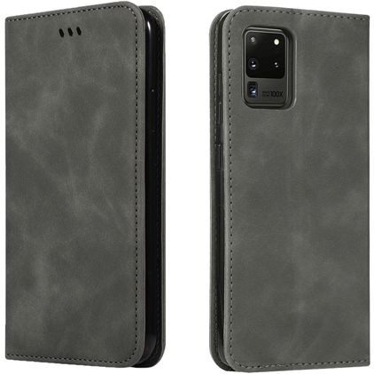 Mobigear Retro Slim Samsung Galaxy S20 Ultra Étui Portefeuille - Gris