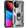 Mobigear Armor Ring Coque iPhone 13 Pro Max Coque arrière Rigide Anti-Chocs avec Anneau-Support - Argent
