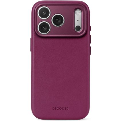 Decoded iPhone 18 Pro Max MagSafe Cuir véritable Coque arrière Antichoc - Aubergine