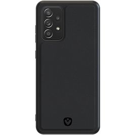 Valenta Snap Coque Samsung Galaxy A72 Coque arrière en Cuir Véritable - Noir