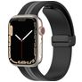 Mobigear Stripe Mag Bracelet Silicone Apple Watch Fermeture magnétique - 42/41/40/38 mm - Noir / Gris