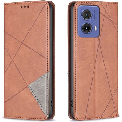 Mobigear Rhombus Slim Housse Motorola Moto G85 Etui - Marron