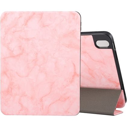 Mobigear Tri-Fold Marble Coque iPad Air 11 Pouces (2024) Etui + Porte-crayon - Rose