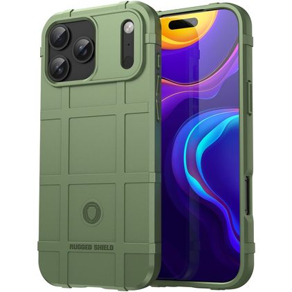 Mobigear Rugged Shield Coque iPhone 17 Pro Max Coque arrière en TPU Souple Anti-Chocs - Vert