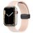 Mobigear Stripe Mag Bracelet Silicone Apple Watch Fermeture magnétique - 49/46/45/44 mm - Blanc / Rose