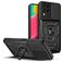 Mobigear Armor Ring Cam Slide Samsung Galaxy M53 Plastique rigide Coque arrière Antichoc avec bague de maintien - Noir