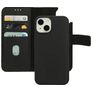 Mobiparts Housse iPhone 14 MagSafe Etui avec Coque Détachable en Cuir Véritable Porte-Monnaie - Noir