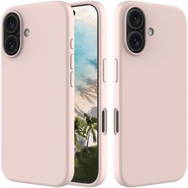 Mobigear Rubber Touch Coque iPhone 16 Coque arrière en Silicone - Rose
