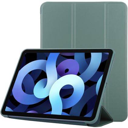 Mobigear Tri-Fold Gel Coque iPad Air 5 (2022) Etui en TPU,Similicuir - Vert