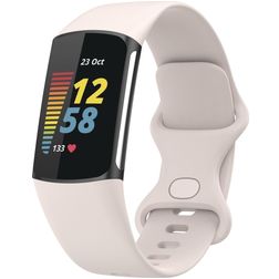 Mobigear Sport Dual Bracelet Silicone pour Fitbit Charge 5 Fermeture à clou et passant - Lumière stellaire