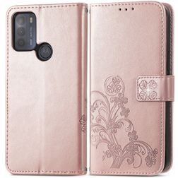 Mobigear Clover Motorola Moto G50 Étui Portefeuille - Rose doré