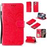 Mobigear Flowers Housse iPhone 12 Pro Etui Porte-Monnaie - Rouge