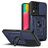 Mobigear Armor Ring Cam Slide Samsung Galaxy M53 Plastique rigide Coque arrière Antichoc avec bague de maintien - Bleu
