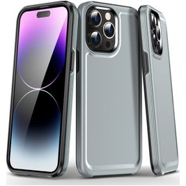 Mobigear Slim Armor Coque iPhone 15 Pro Max Coque arrière Rigide Anti-Chocs - Gris