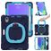 Mobigear RingGuard Coque iPad Mini 6 (2021) Coque arrière en Plastique rigide,Silicone + Porte-crayon + Bandoulière + Support Amovible - Bleu
