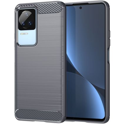 Mobigear Brushed Slim Coque POCO F4 Coque arrière en TPU Souple - Gris