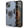 Mobigear Armor Ring Coque iPhone 13 Coque arrière Rigide Anti-Chocs avec Anneau-Support - Bleu