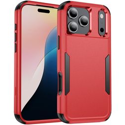 Mobigear Ultra Tough Coque iPhone 17 Pro Max Coque arrière Rigide Anti-Chocs - Rouge