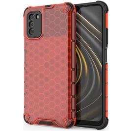 Mobigear Honeycomb Coque POCO M3 Coque arrière Rigide Anti-Chocs - Rouge