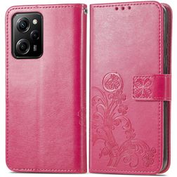Mobigear Clover Housse POCO X5 Pro Etui Porte-Monnaie - Magenta