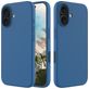 Mobigear Rubber Touch Coque iPhone 16 Coque arrière en Silicone - Bleu