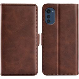 Mobigear Slim Magnet Housse Motorola Moto E32 Etui Porte-Monnaie - Marron