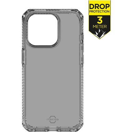 ITSkins SpectrumClear-R Coque iPhone 15 Pro Coque arrière en TPU Souple Anti-Chocs - Smoke