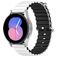 Mobigear Ocean Bracelet Silicone pour Smartwatch Fermeture boucle ardillon - 22 mm - Noir / Blanc