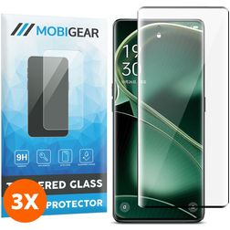 Mobigear Premium OPPO Find X6 Verre trempé Protection d'écran - Compatible Coque - Noir (Lot de 3)