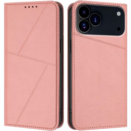 Mobigear Frosted Flip Housse iPhone 17 Pro Etui Porte-Monnaie - Rose