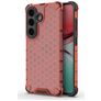 Mobigear Honeycomb Coque Samsung Galaxy S26 Coque arrière Rigide Anti-Chocs - Rouge