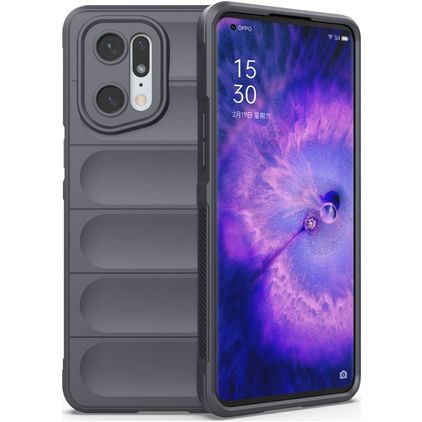 Mobigear Bumpy Coque OPPO Find X5 Pro Coque arrière en TPU Souple - Charcoal