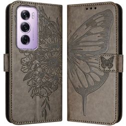 Mobigear Butterfly Housse OPPO Reno 12 Pro Etui Porte-Monnaie - Gris