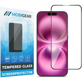 Mobigear Premium iPhone 16 Plus Verre trempé Protection d'écran - Compatible Coque - Noir