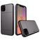 Mobigear Card iPhone 11 Plastique rigide Coque arrière Antichoc avec porte-cartes - Gris